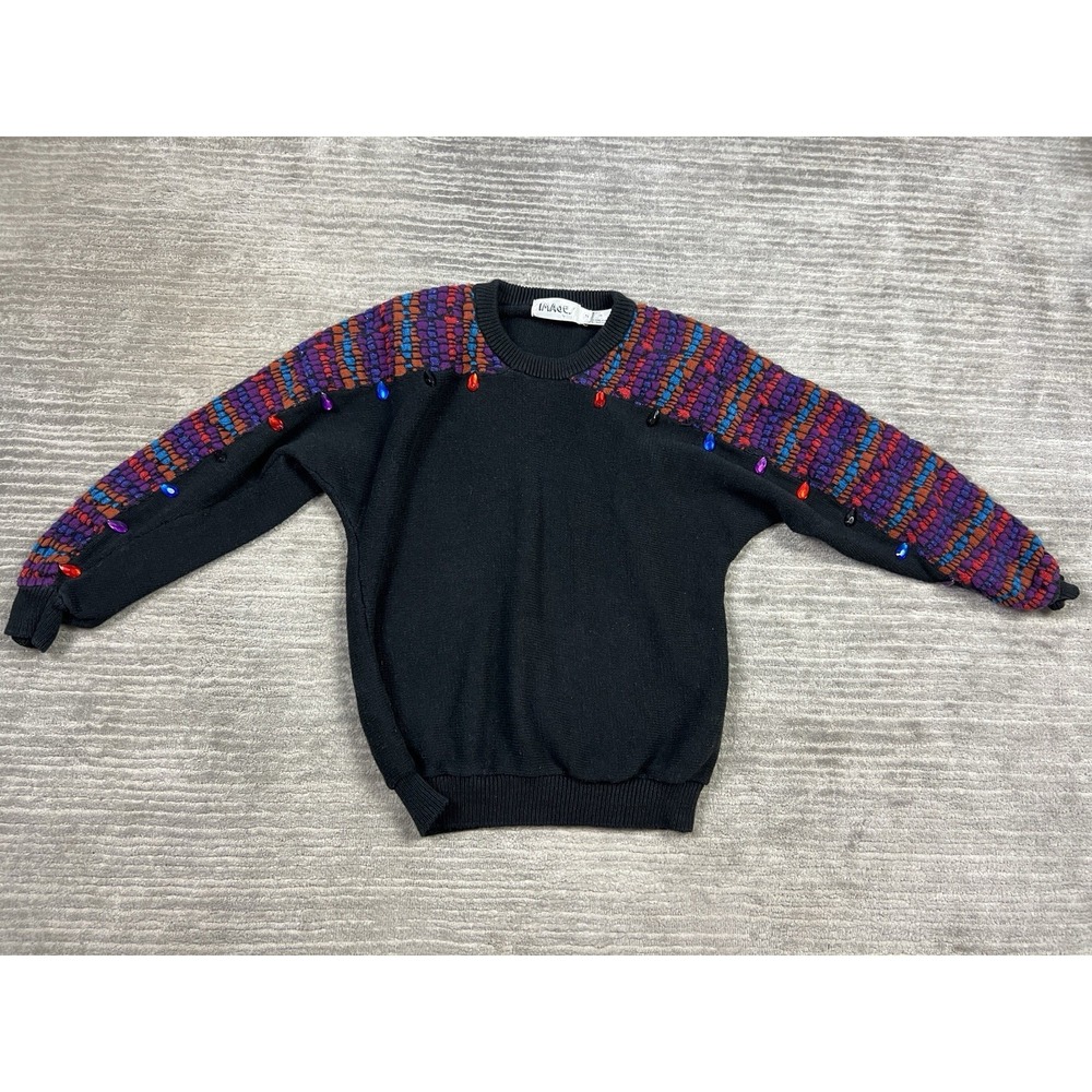 Images by Duet Sweater Womens Small Multicolor Ramie Blend‎ Jewels 80s